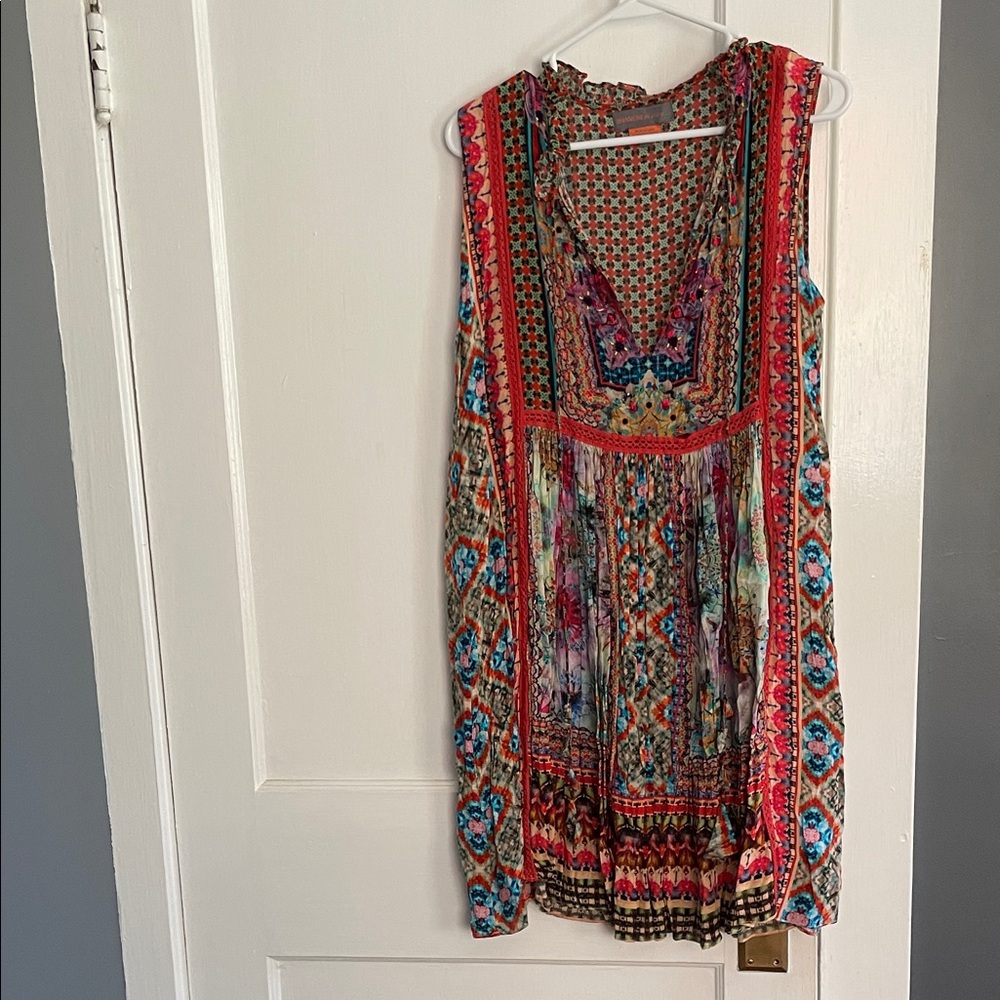 Vibrant Multicolor Sleeveless Midi Dress